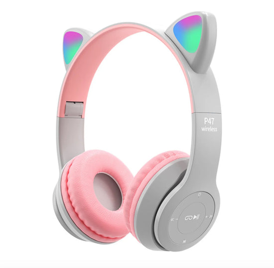 Wireless Headphones cat-ear color lights rgb for kids P47m