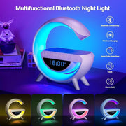 PYU Wireless Phone Charger Bluetooth Speaker, Alarm Clock & LED Table Lamp