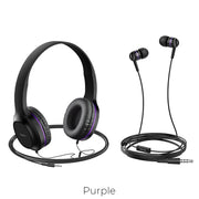 Hoco Headphones “W24 Enlighten” wired with mic set with earphones