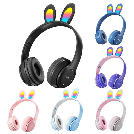 Cat Ear Wireless Headphones with Mic & RGB LED light