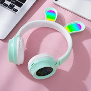 Kids Wireless Headphones with Rabbit ear colourful Led