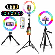 Ring light crystal circle 3D RGB led lamp video with tripod stand for photography