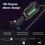 Moxom cable Armor warrior 2.4A colorful fast charging 90 degree- Lightning