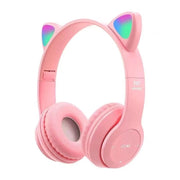 Wireless Headphones cat-ear color lights rgb for kids P47m