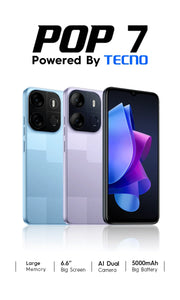 Tecno Pop 7 64GB ROM/ 4GB RAM(2GB+2GB extended)