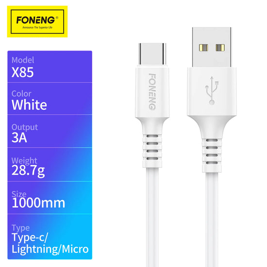 Foneng Integrated molded cable 3A X85 1m - Micro