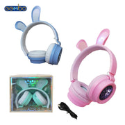 Kids Wireless Headphones with Rabbit ear colourful Led