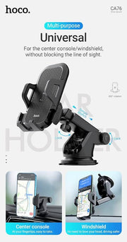 Hoco Car holder “CA76 Touareg” for dashboard in-car phone holder for 4.5-6.5 inches mobile phones.