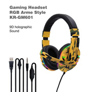 Karler Headset RGB light gaming headphones built-in Microphone