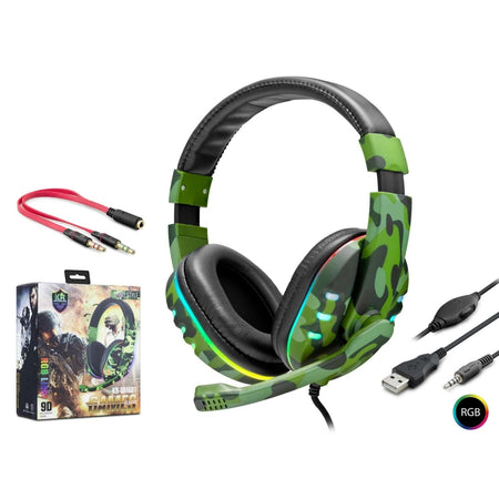 Karler Headset RGB light gaming headphones built-in Microphone