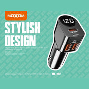 MOXOM car charger PD 20W/QC 3.0 Digital Display 3 Ports 38W Super Fast