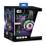 V8 RGB Gaming headset for PC with built-in mic LED light