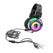 V8 RGB Gaming headset for PC with built-in mic LED light