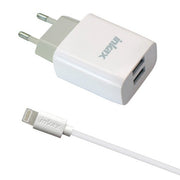 Inkax Charger with 2 USB-A ports and Cable (CD-97)