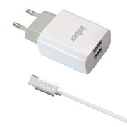 Inkax Charger with 2 USB-A ports and Cable (CD-97)