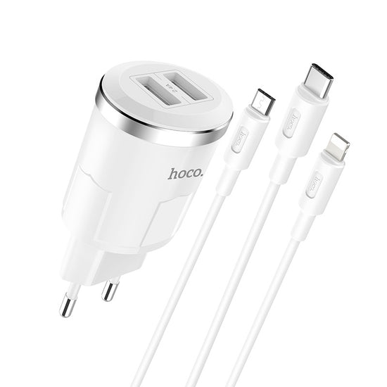 Hoco charger “C38A Thunder power” EU dual USB charging adapter