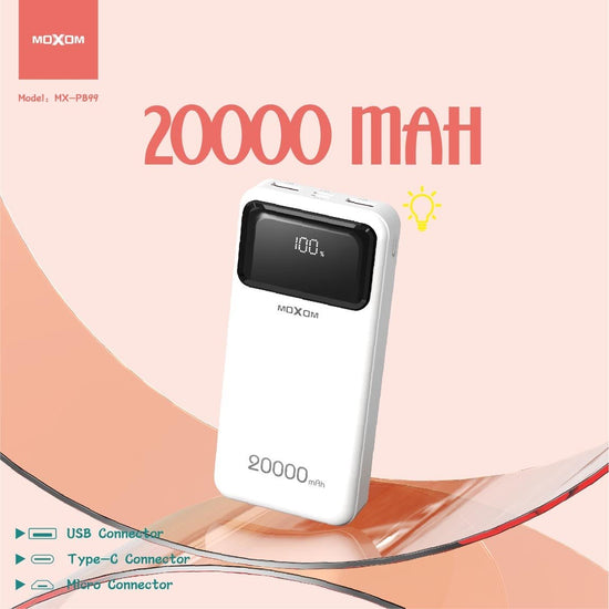 Moxom PowerBank 20000 mAh Grain LED pb99