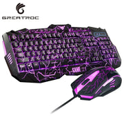 V100 keyboard Gaming with gaming mouse led 3 colors for PC computer