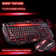 V100 keyboard Gaming with gaming mouse led 3 colors for PC computer