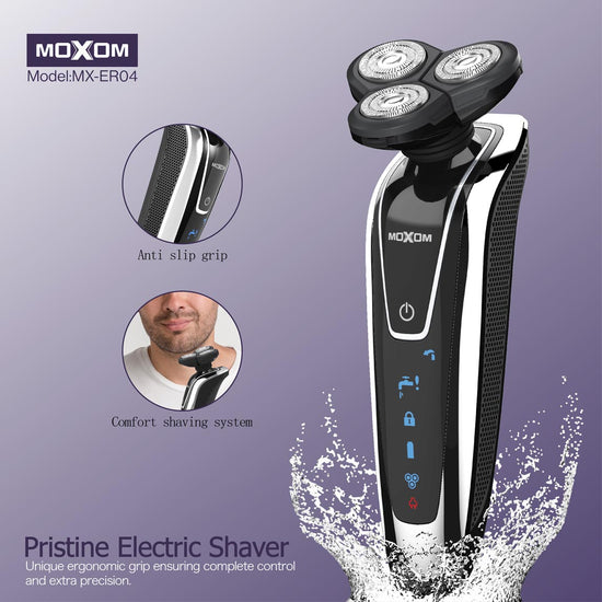 MOXOM MX-ER04 IPX6 Pristine Electric Shaver anti slip grip