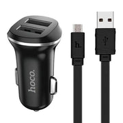 Hoco Car charger «Z1» dual USB sets with USB-Micro cable