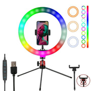 Ring light crystal circle 3D RGB led lamp video with tripod stand for photography