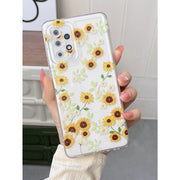 Sunflower print clear phone case