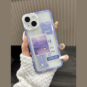 Stamp pattern clear phone case