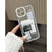 Stamp pattern clear phone case