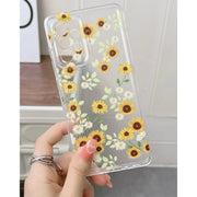 Sunflower print clear phone case