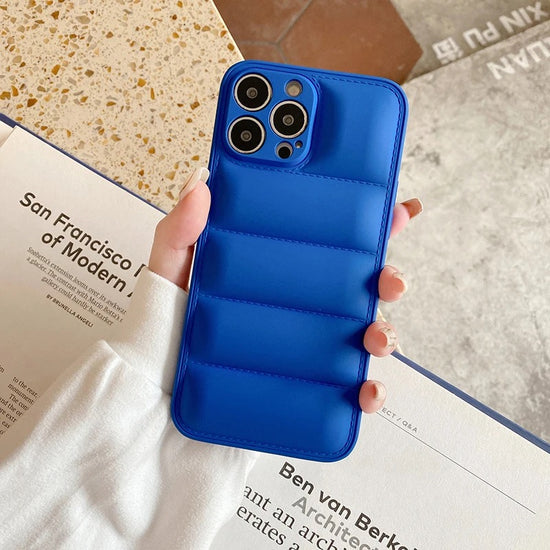 Puffer case shock down phone case