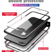 360 Magnetic Adsorption Metal Glass Protective phone Case