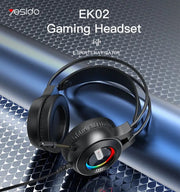 Yesido with RGB light professional gaming headset headphone with comfortable metal earing